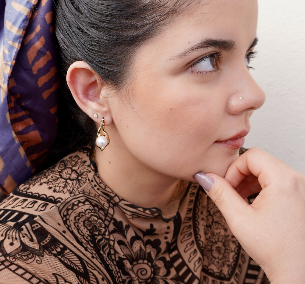 Gold stainless steel ring Aluna by Mareas