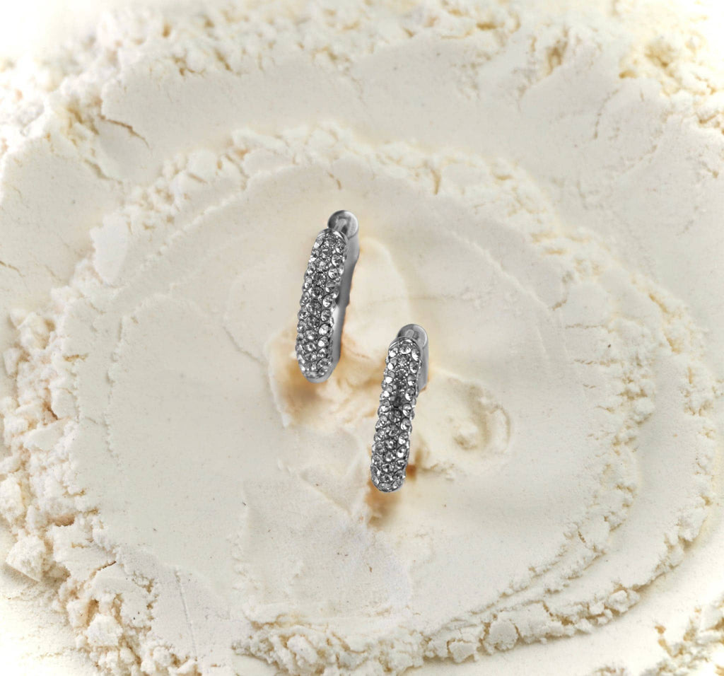Silver stainless steel minimalist earrings Elara by Mareas