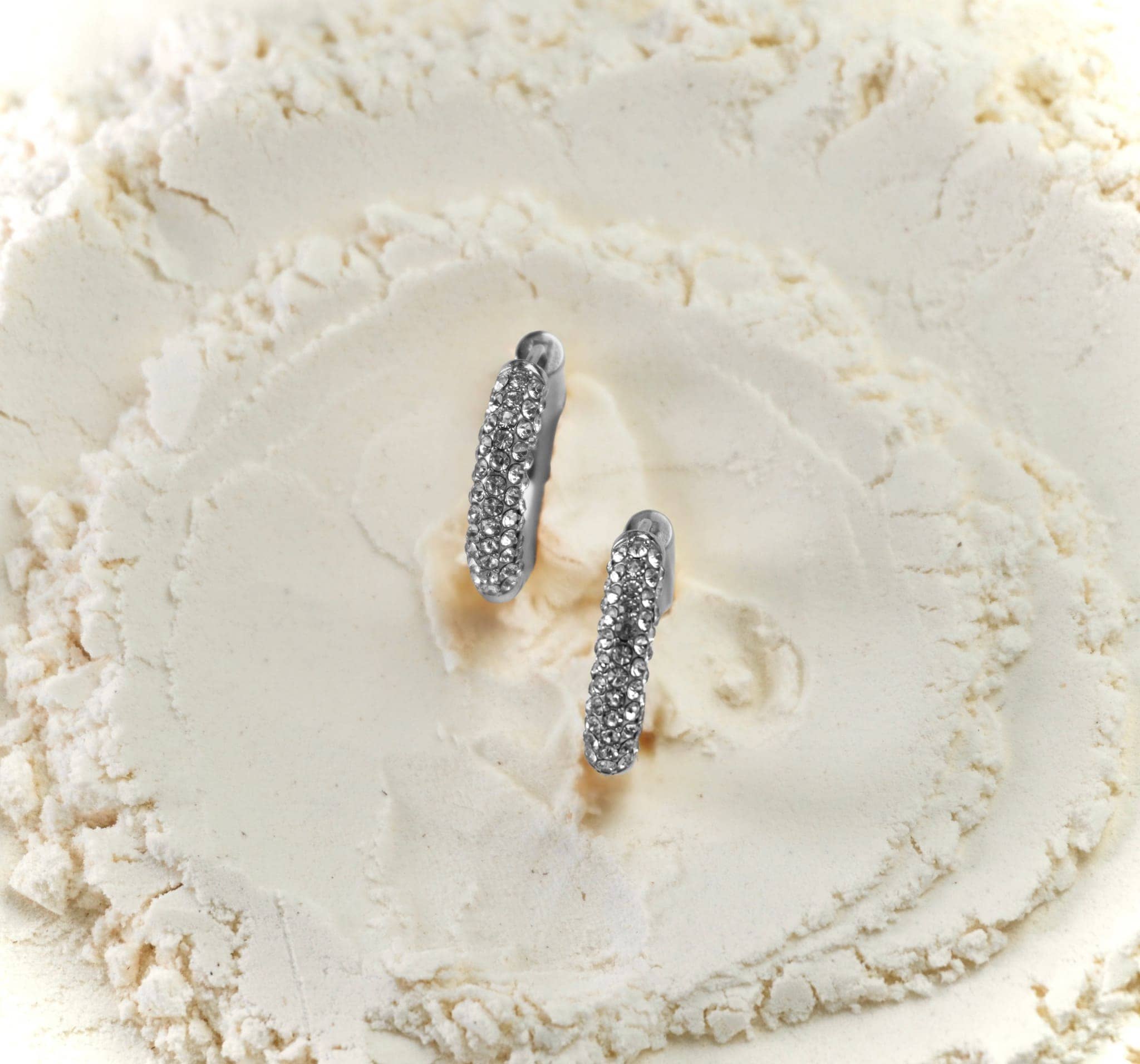 Silver stainless steel minimalist earrings Elara by Mareas
