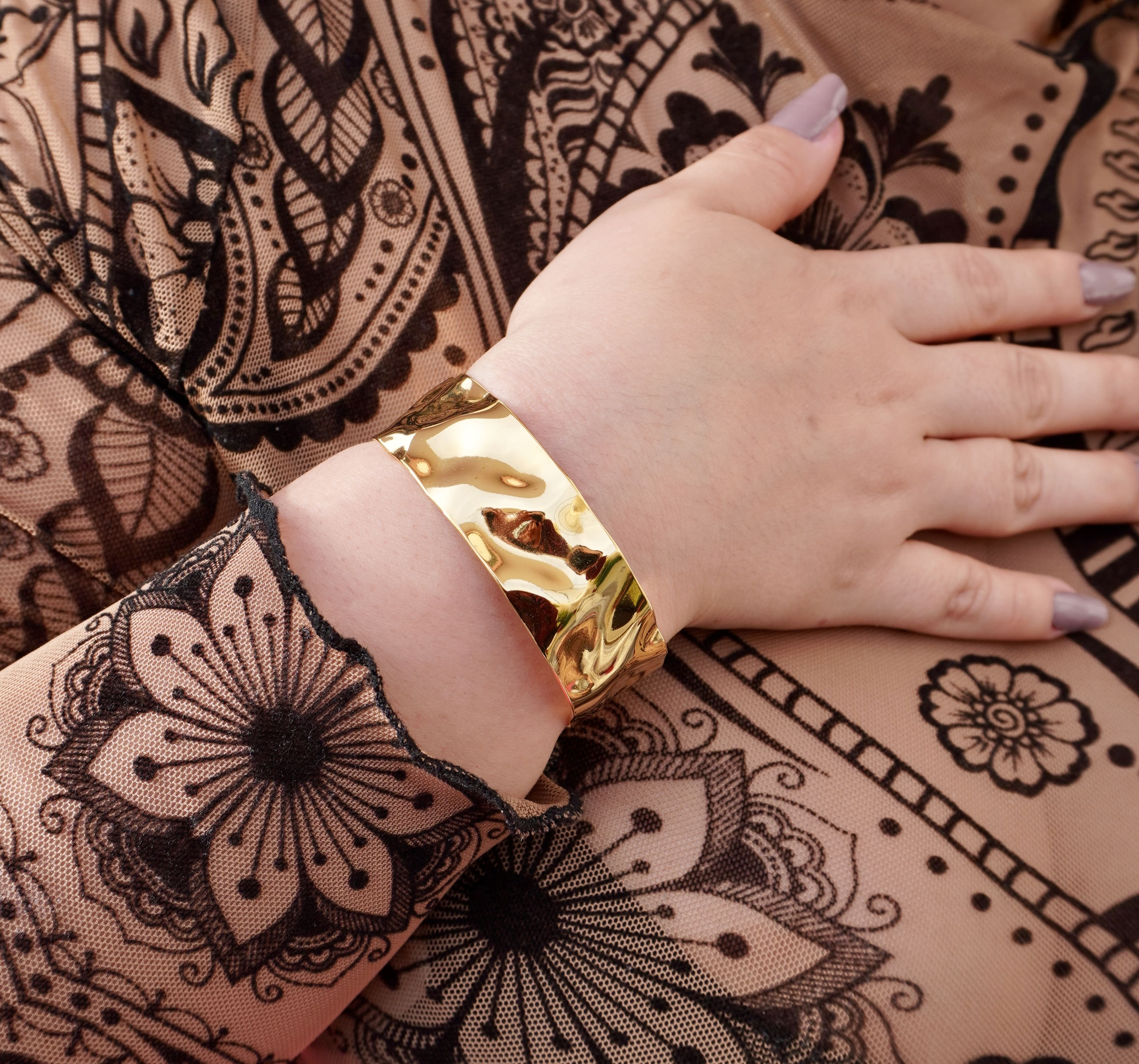 Gold 18k stainless steel statement ring Eterna by Mareas