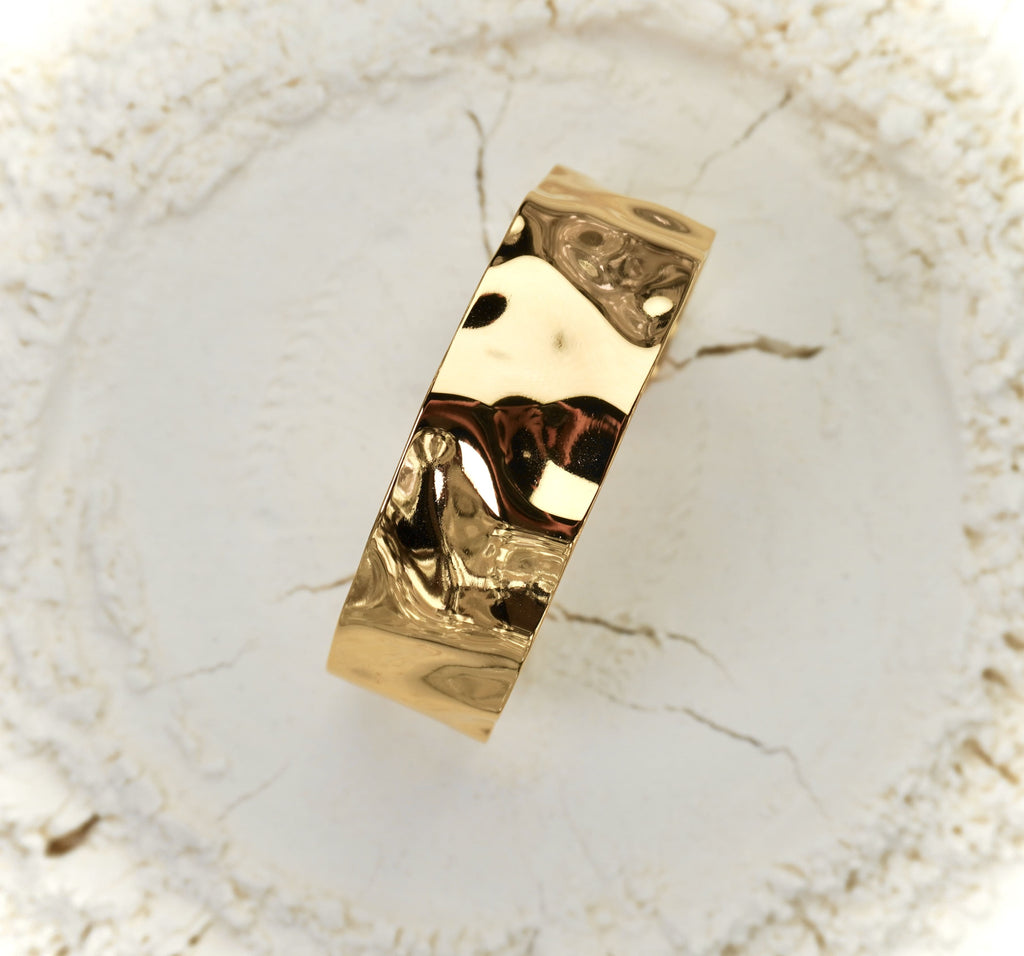 Gold 18k plated stainless steel statement ring Eterna by Mareas