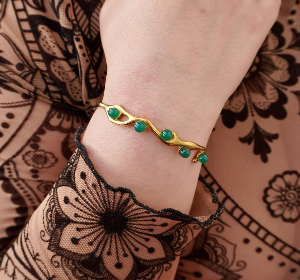Gaia bracelet by Mareas with green stones
