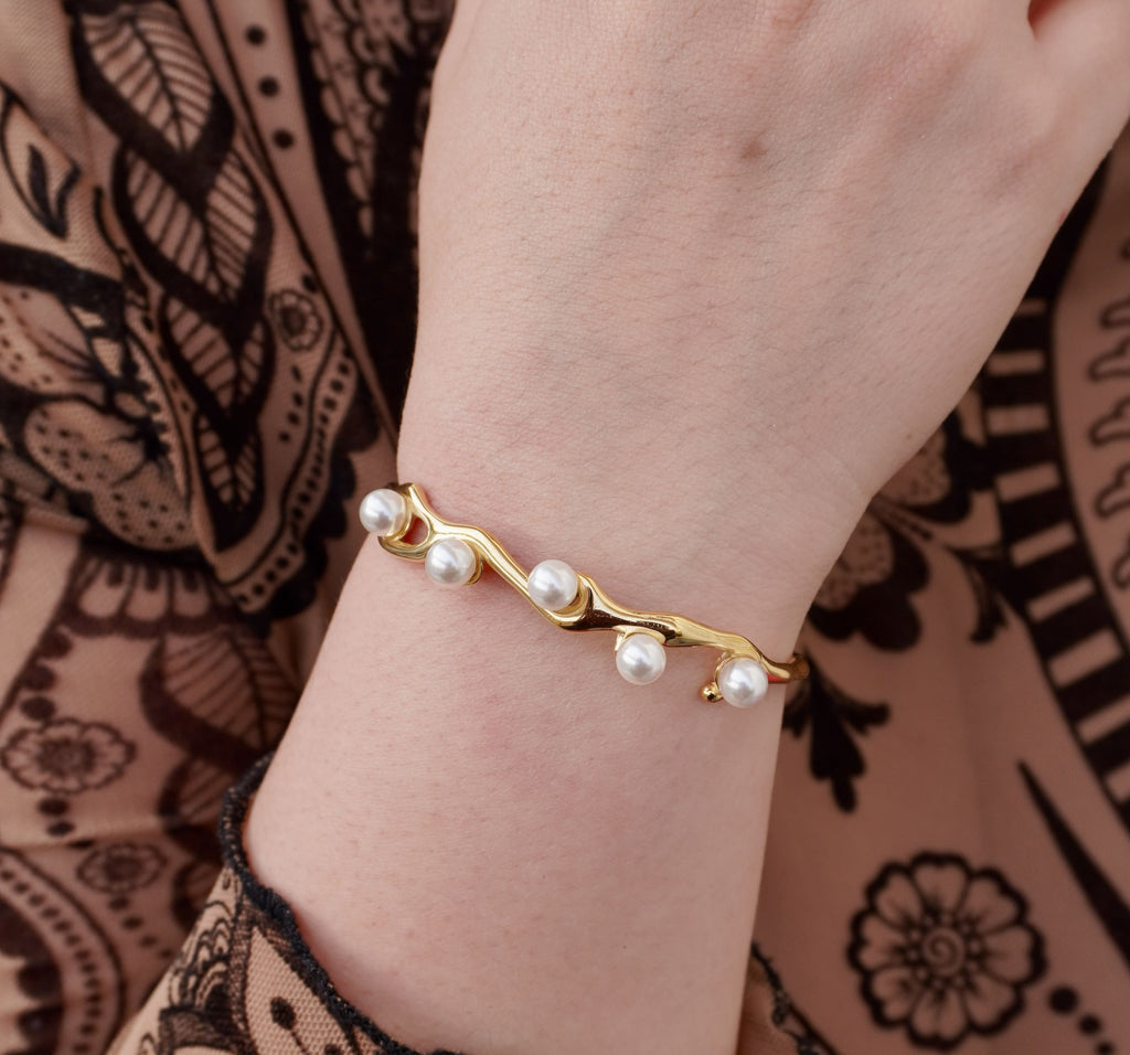 Gold stainless steel bracelet Nerina by Mareas