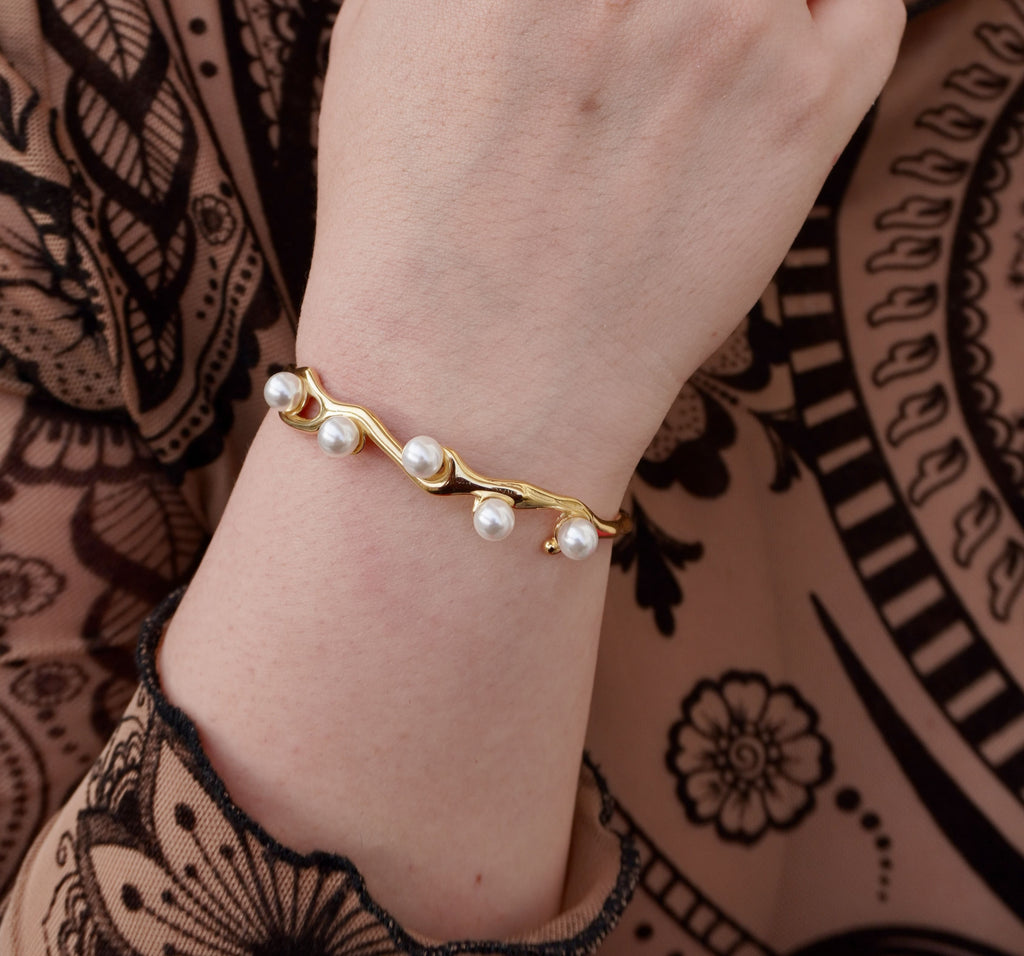 Gold stainless steel bracelet Nerina by Mareas