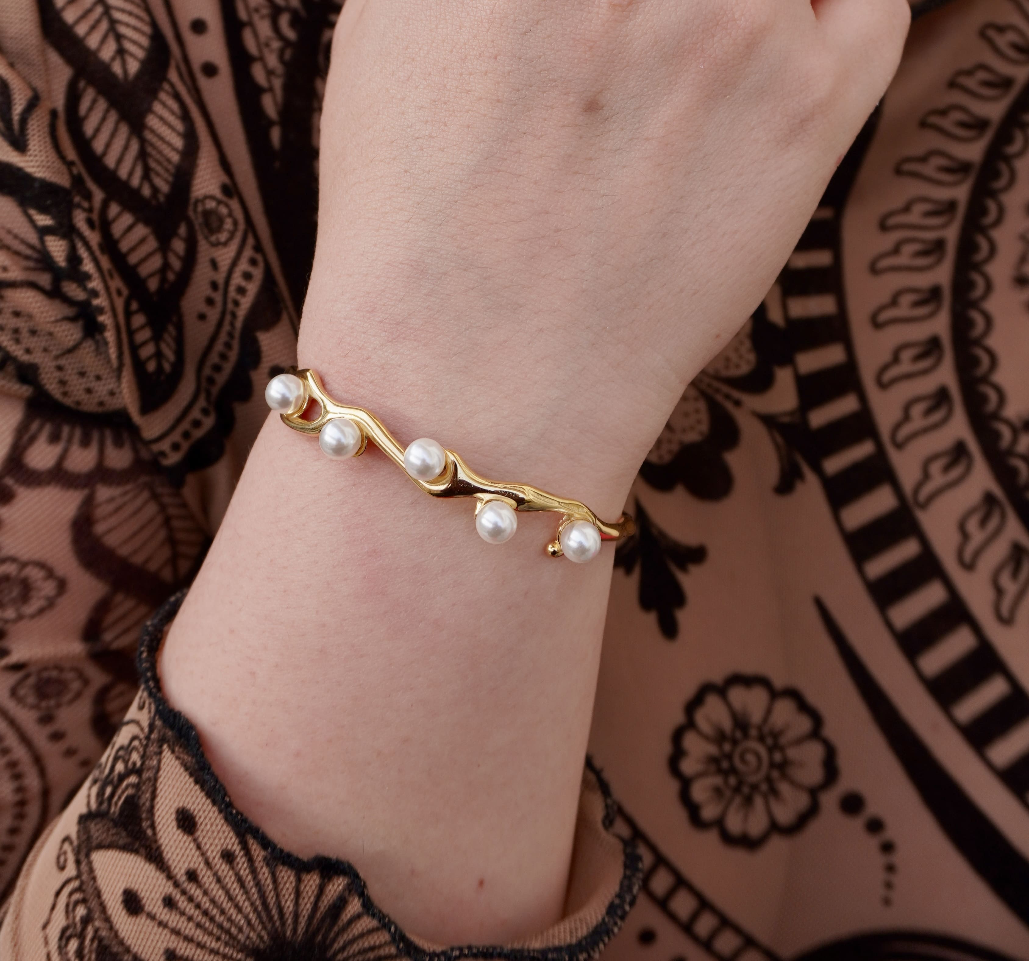 Gold stainless steel bracelet Nerina by Mareas