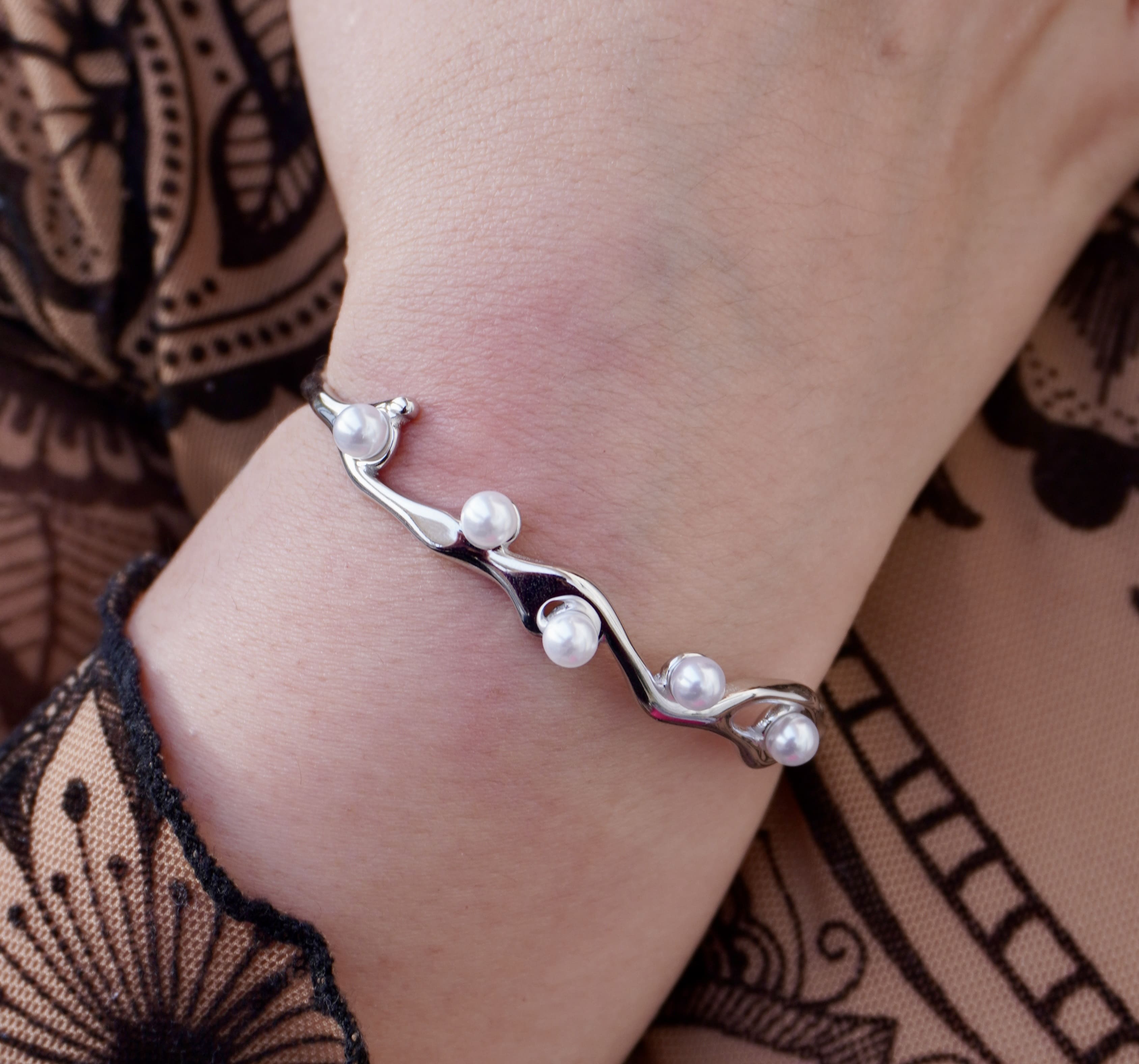Silver stainless steel bracelet Nerina by Mareas
