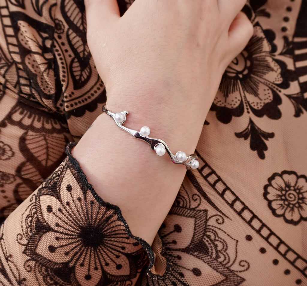 Silver stainless steel bracelet Nerina by Mareas
