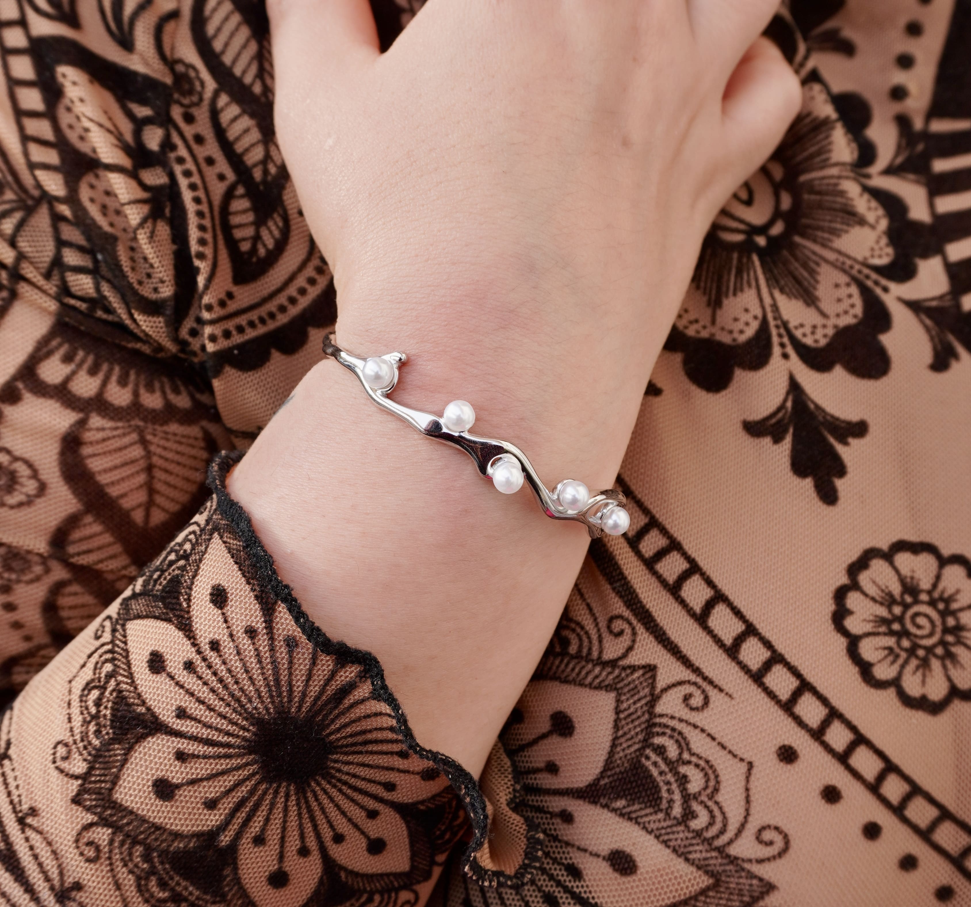 Silver stainless steel bracelet Nerina by Mareas