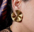 Gold stainless steel statement earrings Nerissa by Mareas