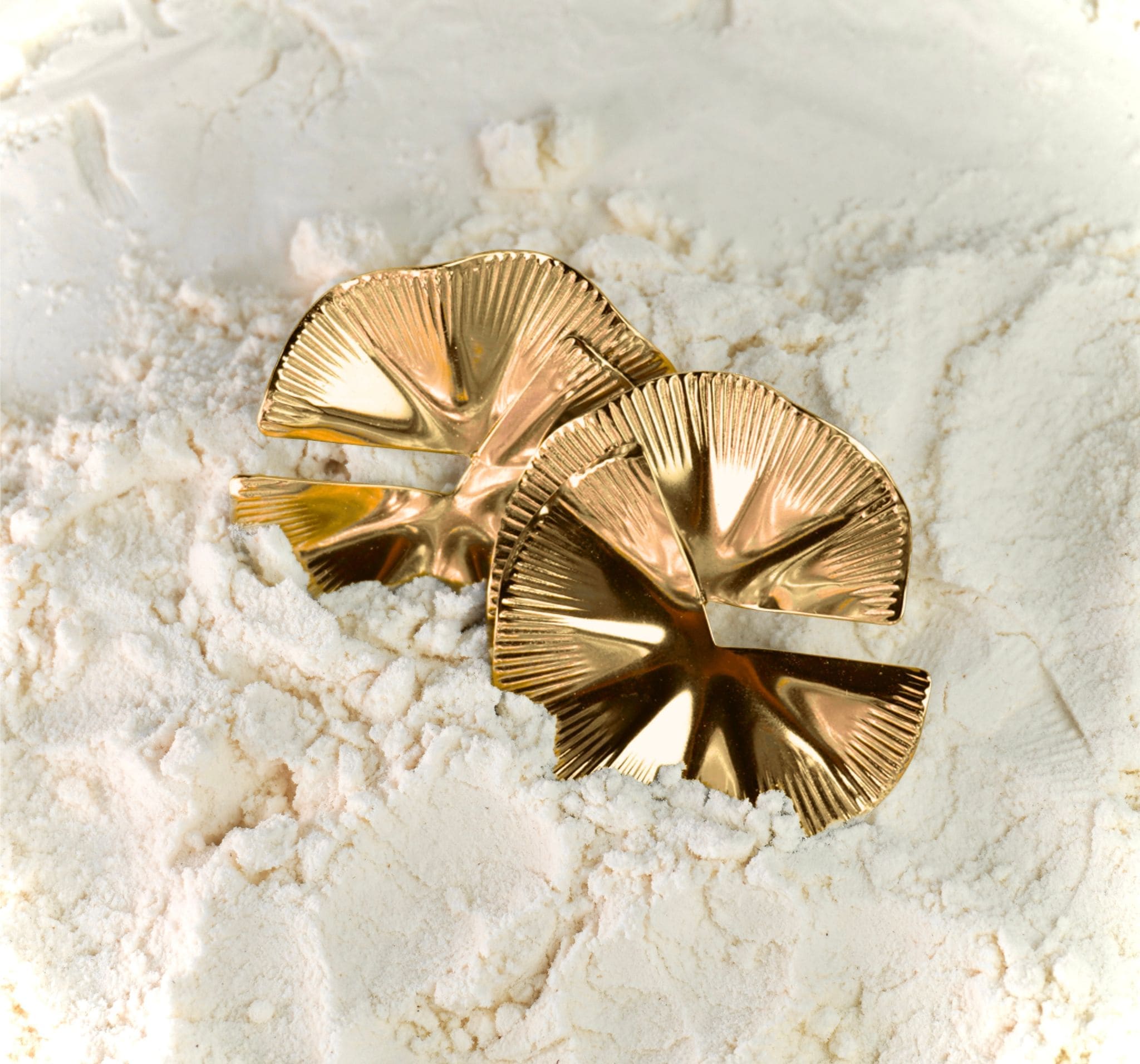 Gold stainless steel statement earrings Nerissa by Mareas