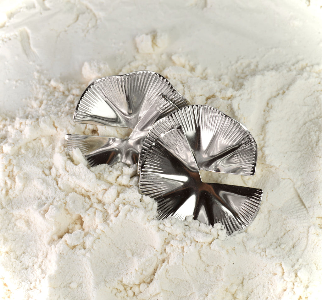 Silver stainless steel statement earrings Nerissa by Mareas