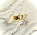 Gold stainless steel minimalist ring Selene by Mareas