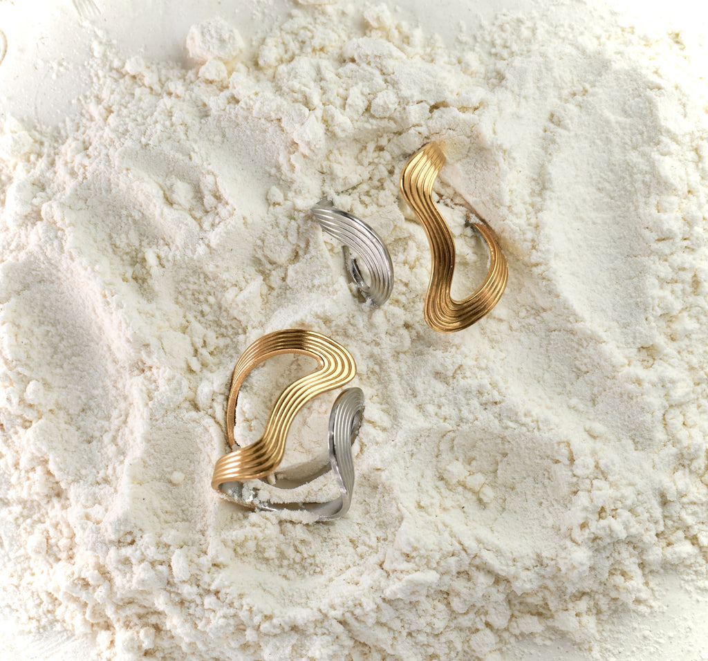 Gold and silver stainless steel ring Soleia by Mareas